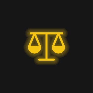 Ölçeklendirilmiş sarı parlak neon simgesi dengeleniyor