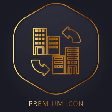 B2b altın çizgi premium logosu veya simgesi