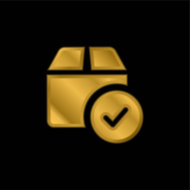Onaylanmış altın kaplama metalik simge veya logo vektörü