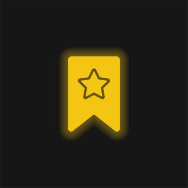 Yer imi sarı parlak neon simgesi