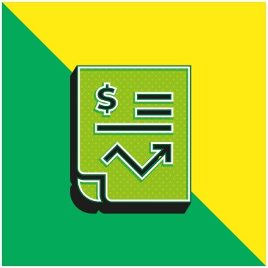 Accounting Green and yellow modern 3d vector icon logo clipart