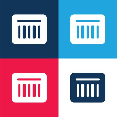 Çubuk Mavi ve Kırmızı 4 renk en düşük simge kümesi