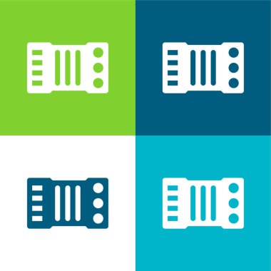 Akordiyon Düz 4 renk en küçük simge kümesi