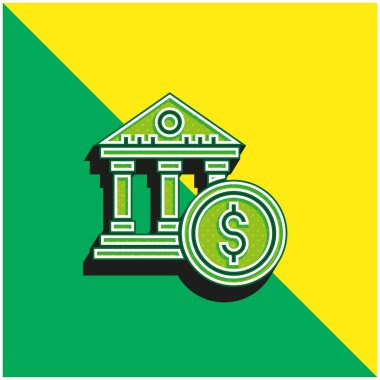 Yeşil ve sarı modern 3D vektör simgesi logosu