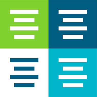 Merkezi Düzleştir 4 renk en küçük simge seti