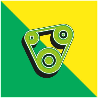 Kemer Yeşil ve Sarı Modern 3D vektör simgesi logosu