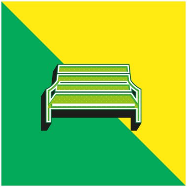 Yeşil benç ve sarı modern 3D vektör simgesi logosu