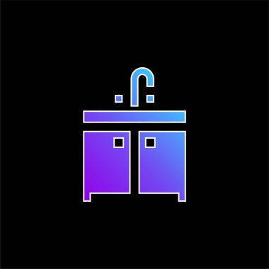 Banyo Dolabı Mavi Gradyan vektör simgesi