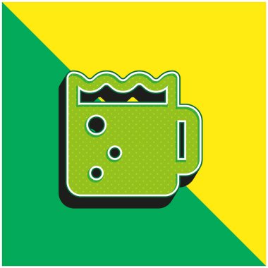 Bira Yeşil ve sarı modern 3d vektör simgesi logosu