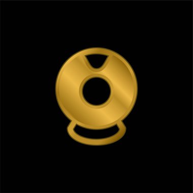 Büyük Webcam altın kaplama metalik simge veya logo vektörü