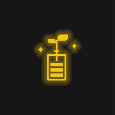 Pil sarısı parlak neon simgesi