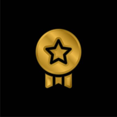 Rozet altın kaplama metalik simge veya logo vektörü