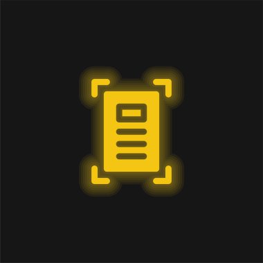 Artboard yellow glowing neon icon clipart