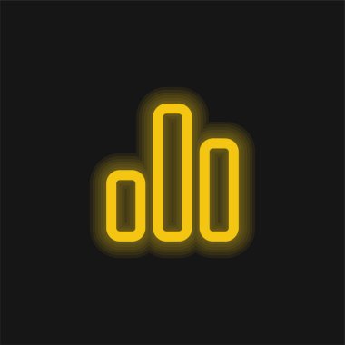 Çubuk Grafik Taslak Sarı Parlak Neon simgesi