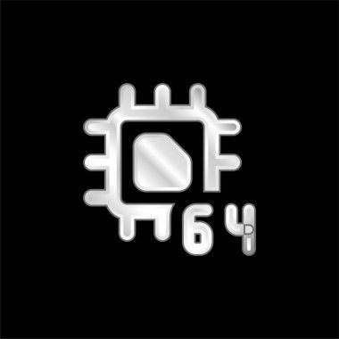 64 Bit gümüş kaplama metalik simge