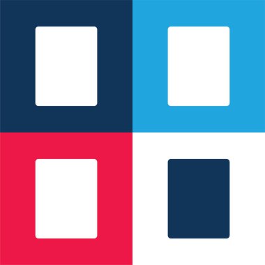 Siyah Dikdörtgen mavi ve kırmızı dört renk minimal simgesi