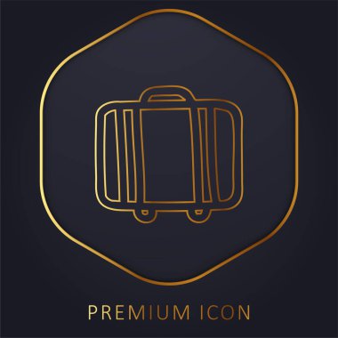 Bagaj Valizi El Çizimi Yan Görünümden Altın Hat prim logosu veya simgesi