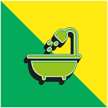 Bath Green ve sarı modern 3d vektör simgesi logosu