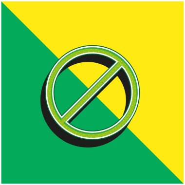 Access Denied Green and yellow modern 3d vector icon logo clipart