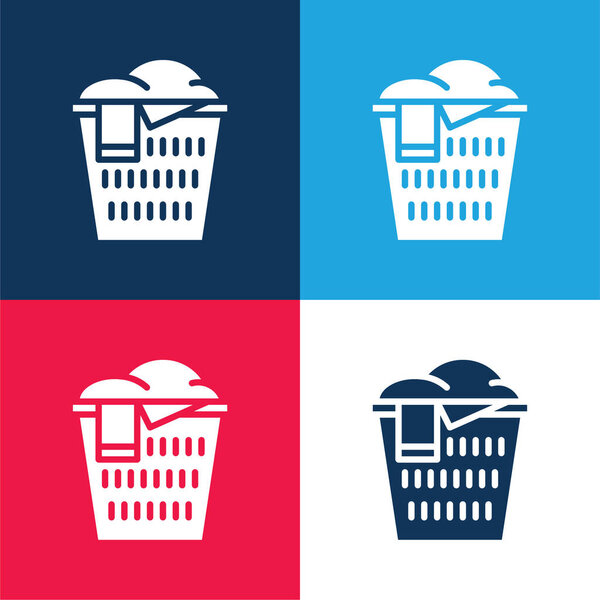 Корзина синий и красный четыре цвета минимальный набор значков