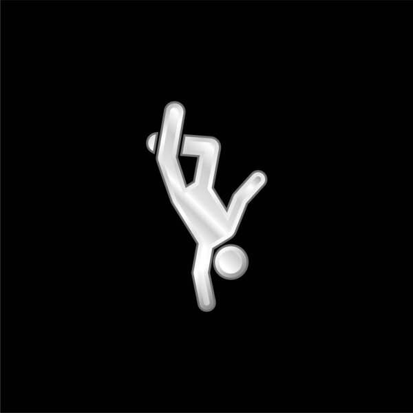 Breakdance silver plated metallic icon