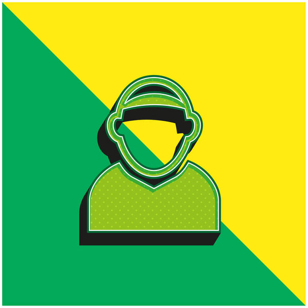 Лысый мужчина Аватар Зеленый и желтый современный 3D логотип векторной иконы