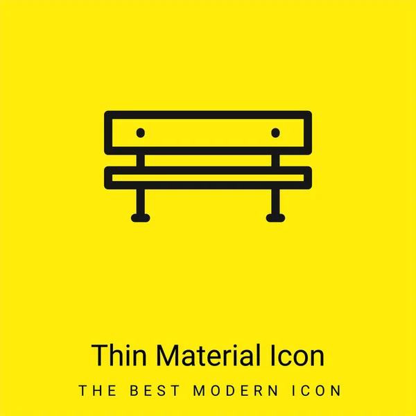 Bench Minimal Bright Yellow Material Icon — Stock Vector