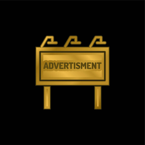 Ads gold plated metalic icon or logo vector