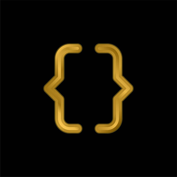 Металлические скобки с позолотой иконой или вектором логотипа
