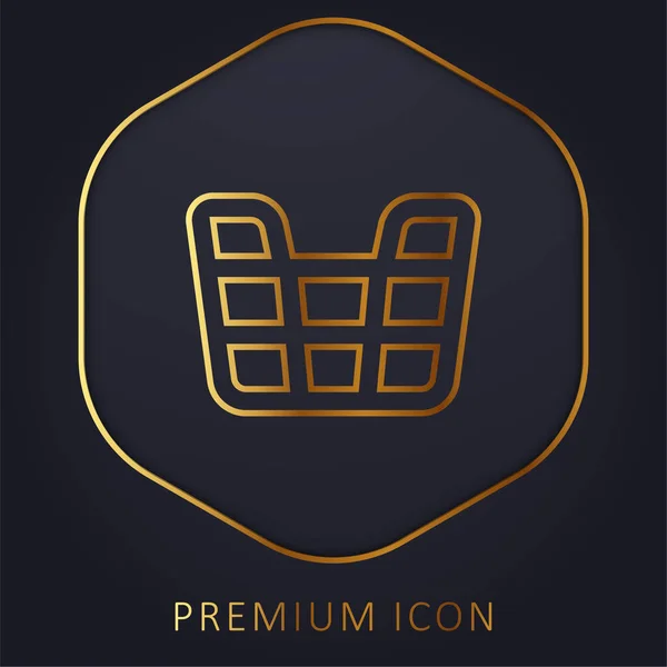 Cesta Línea Oro Logotipo Premium Icono — Archivo Imágenes Vectoriales