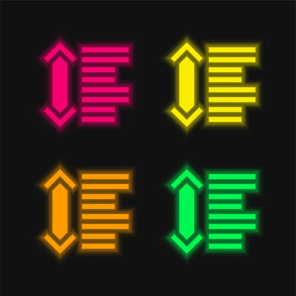 Four Color Glowing Neon Vector Icon — Stock Vector