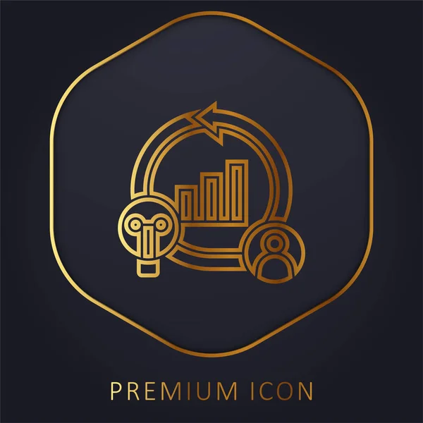 Ágil Línea Dorada Logotipo Premium Icono — Archivo Imágenes Vectoriales