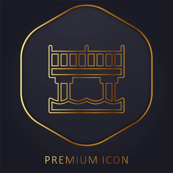 Золотая линия моста, логотип или иконка