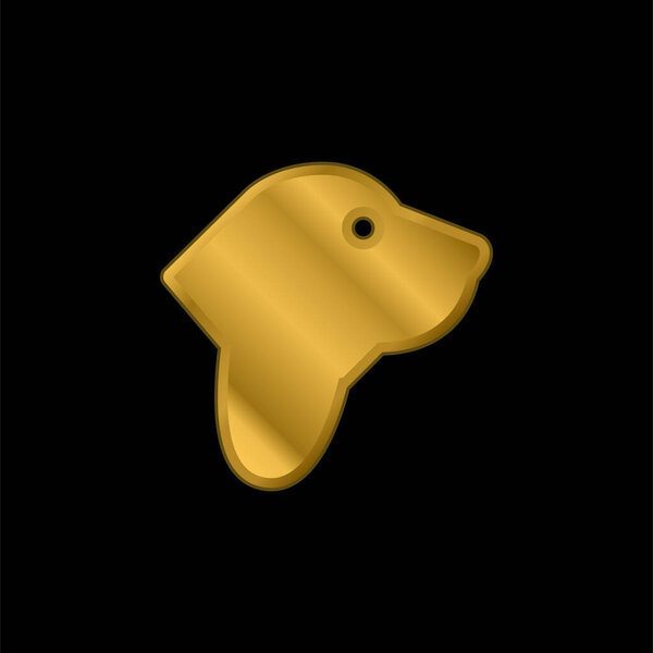 Basset Hound gold plated metalic icon or logo vector