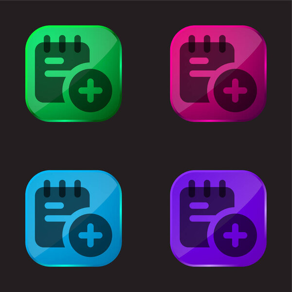 Add four color glass button icon