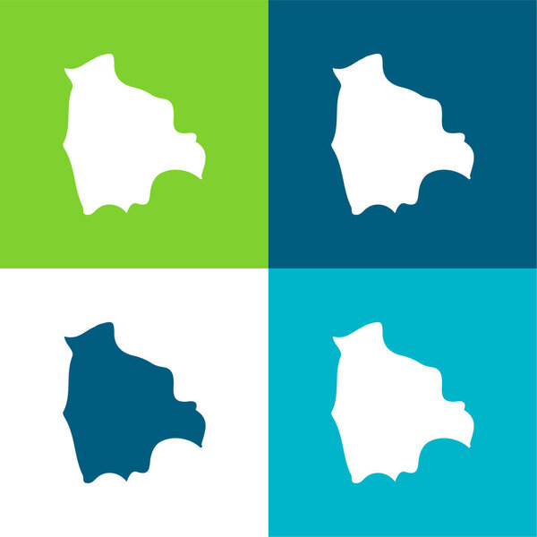 Минимальный набор значков Bolivia Flat четырех цветов