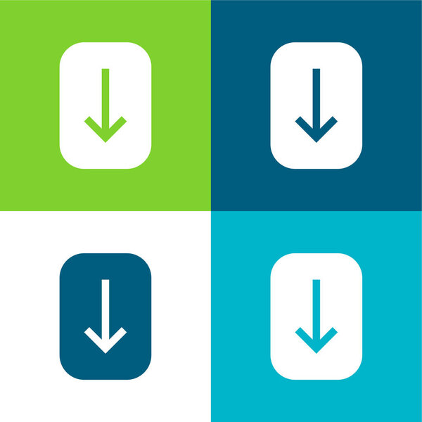 Четырехцветный минимальный набор значков Arrow Flat