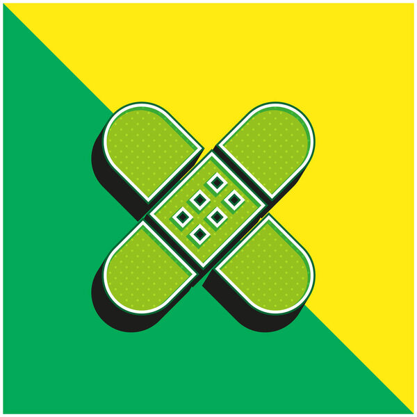 Bandage Green and yellow modern 3d vector icon logo