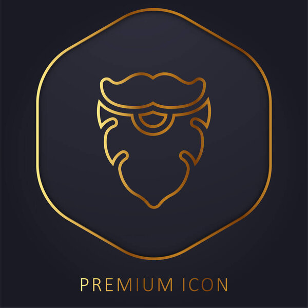 Beard golden line premium logo or icon