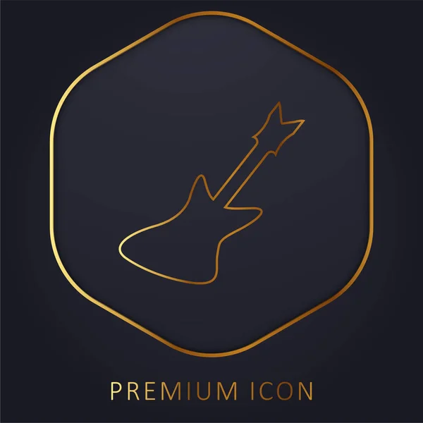 Baixo Guitarra Linha Dourada Logotipo Premium Ícone — Vetor de Stock