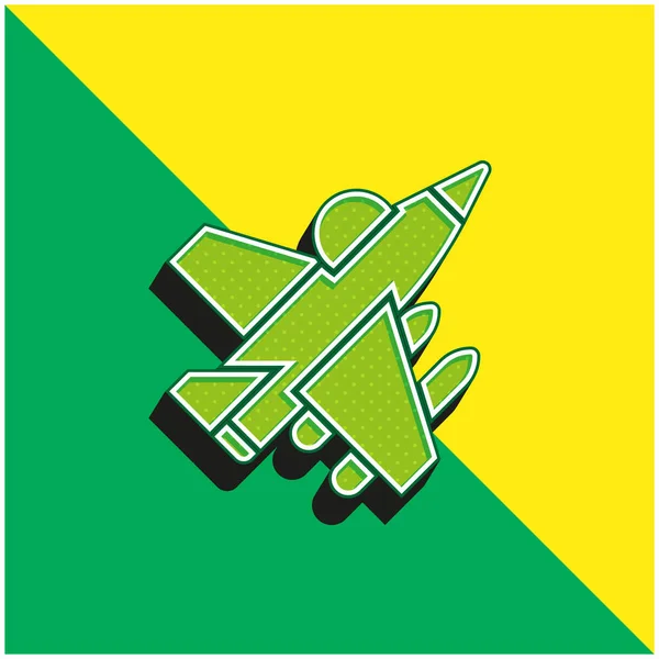 stock vector Aircraft Green and yellow modern 3d vector icon logo