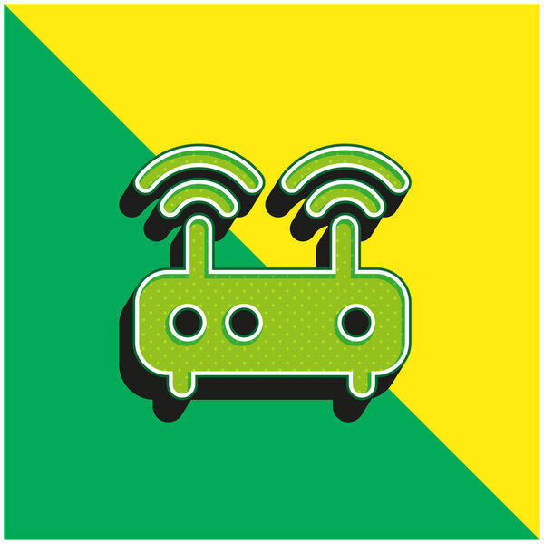 Antenna Green and yellow modern 3d vector icon logo