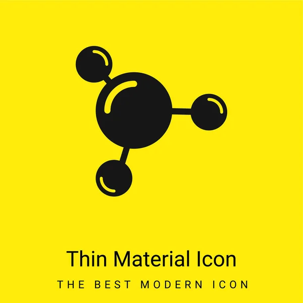 Moléculas Mínimo Icono Material Amarillo Brillante — Vector de stock