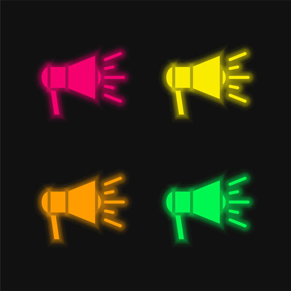 Announcement four color glowing neon vector icon