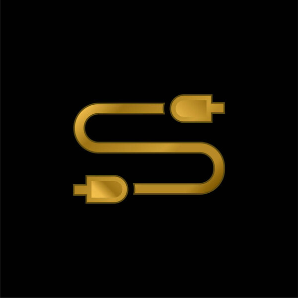 Аудио Джек позолоченный металлический значок или вектор логотипа