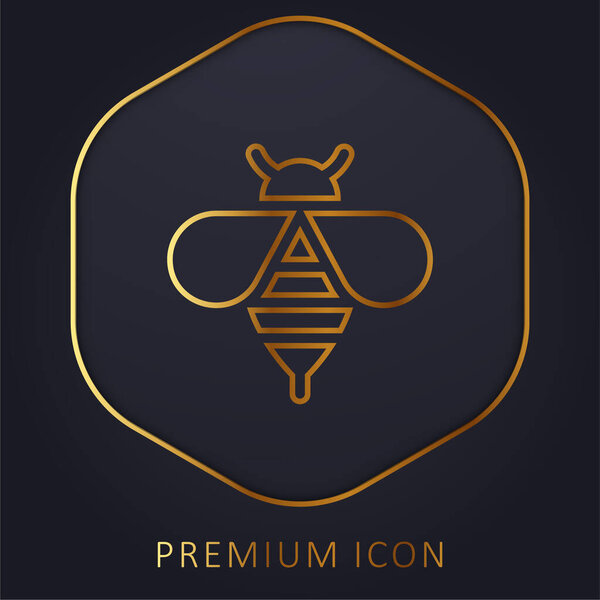 Bee golden line premium logo or icon