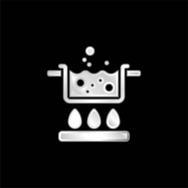 Boil silver plated metallic icon