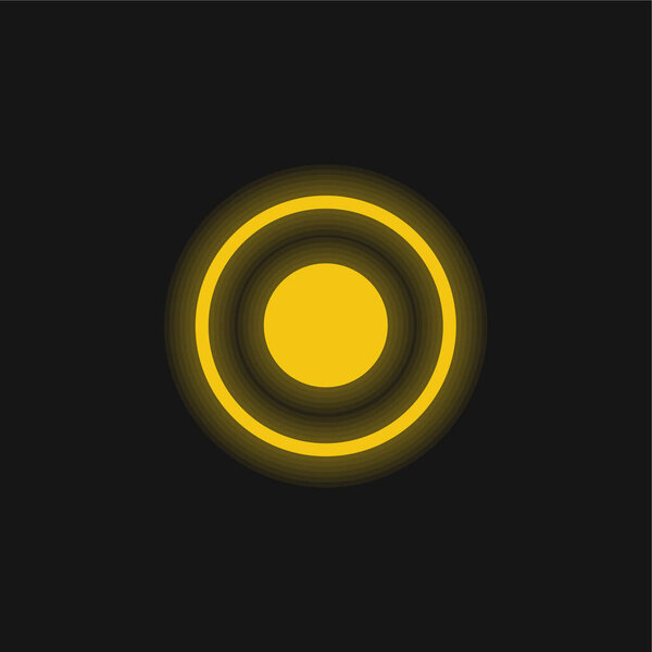 Atom Circular Symbol Of Circles желтая светящаяся неоновая икона
