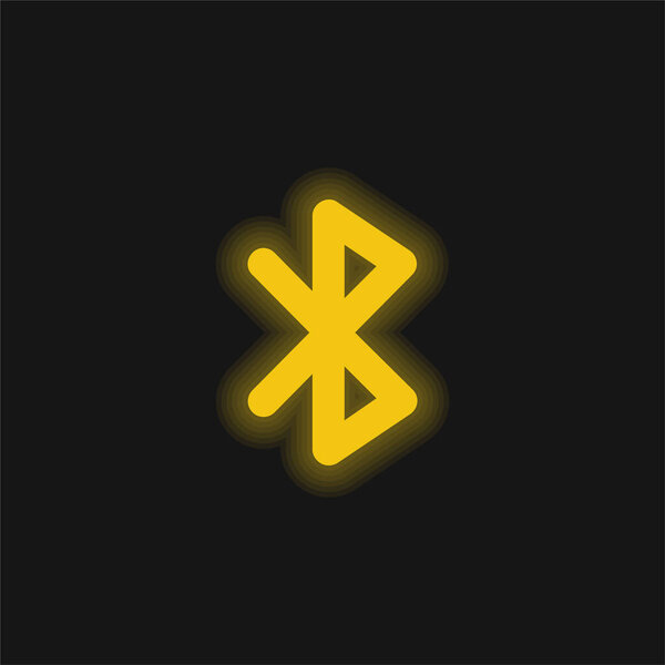 Bluetooth Signal yellow glowing neon icon