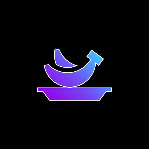 Значок бананового синего градиента